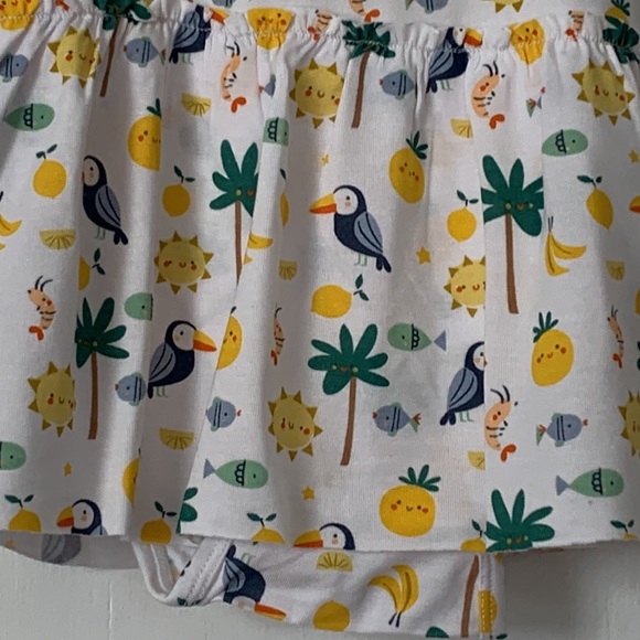 NWT Angel Dear Petite Tropicale Fruit Bodysuit Dress 12-18M Bamboo - Picture 8 of 10
